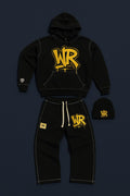 WAVERUNNA Streetwear Set – Black Hoodie, Sweatpants & Beanie